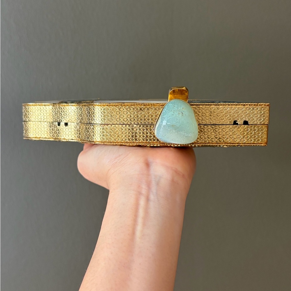 Mosaic Shell Clutch with Gold Accents - Picture 8 of 10
